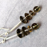 semi-precious stone jewellery earrings, long smoky quartz earrings