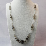 unique silver necklace handmade smoky quartz