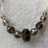 semi-precious Stone necklace, smoky quartz nuggets