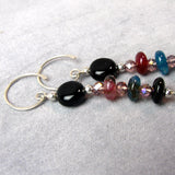 long drop earrings, semi-precious bead jewellery