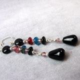 long drop earrings, semi-precious bead jewellery earrings