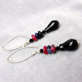 long drop semi-precious bead earrings