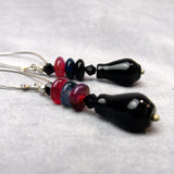 handmade semi-precious stone long drop earrings
