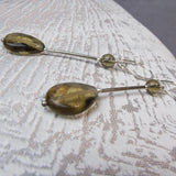 long drop semi-precious stone earrings