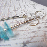 semi-precious stone earrings long drop