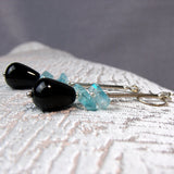 long drop bead earrings, semi-precious stone earrings