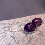 Long semi-precious stone earrings, long drop earrings, long semi-precious bead earrings  A10