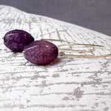 Long semi-precious stone earrings, long drop earrings, long semi-precious bead earrings  A10
