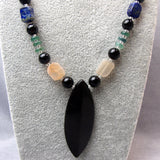 mixed bead necklace, semi-precious stone beads