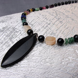 handcrafted necklace with mixed semi-precious stone beads