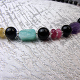 a mix of semi-precious beads