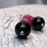 handmade semi-precious bead earrings tourmaline