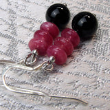 beaded earrings handmade semi-precious tourmaline beads