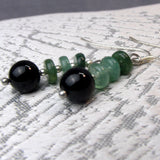 beaded semi-precious stone earrings