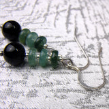 beaded tourmaline earrings semi-precious