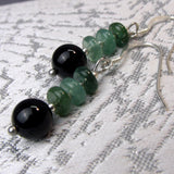 sea blue semi-precious stone earrings