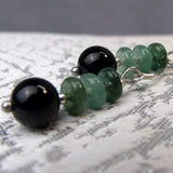 bead earrings, semi-precious stone tourmaline earrings