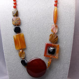 long chunky carnelian necklace