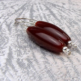 carnelian earrings long drop design