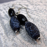 semi-precious black bead earrings