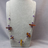 sterling silver amber necklace