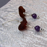 long amber semi-precious earrings