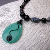 handmade pendant necklace semi-precious stone beads