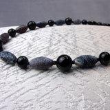 black semi-precious beads