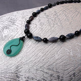 semi-precious stone necklace with amazonite pendant