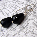 black onyx bead earrings