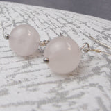 short drop semi-precious bead earrings rose quartz