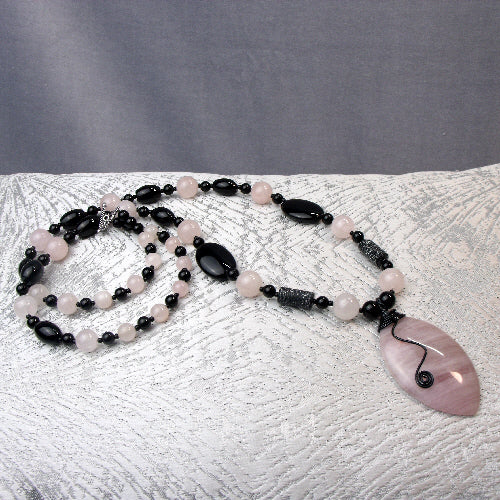long semi-precious stone necklace, semi-precious bead jewellery