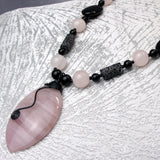 long beaded necklace handmade semi-precious stone beads