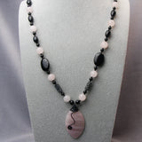 long semi-precious stone beaded necklace