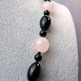 rose quartz black onyx beads