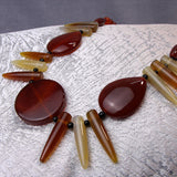 chunky semi-precious bead necklace handmade carnelian