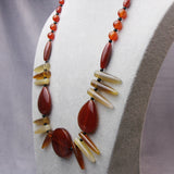 unusual handmade semi-precious bead long necklace