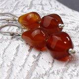 handmade carnelian bead earrings