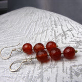Handmade semi-precious bead earrings, unique handcrafted earrings A26