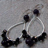 semi-precious beaded hoop design earrings