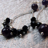 long drop semi-precious bead earrings handmade uk