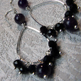 handcrafted semi-precious bead hoop earrings