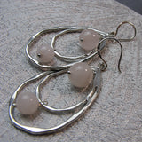 long drop rose quartz earring design