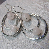 pink rose quartz earrings