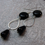 long black onyx handmade earrings