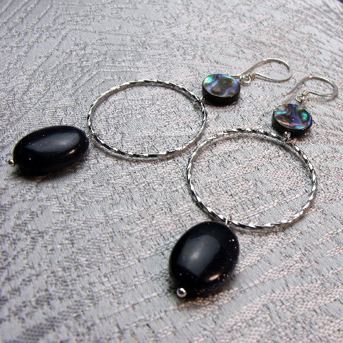 long drop earrings, semi-precious stone jewellery handmade uk