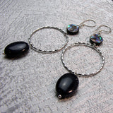 long drop earrings, semi-precious stone jewellery handmade uk