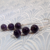 long drop handmade amethyst earrings