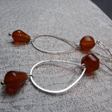 unique long drop semi-precious bead earrings handmade uk