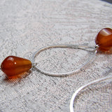 semi-precious bead earrings long length